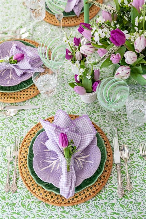 Purple And Green Spring Table Decorations Pizzazzerie