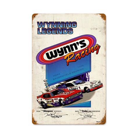 Snake And Mongoose Drag Race Wynns Hot Wheels Reproduction Tin Sign