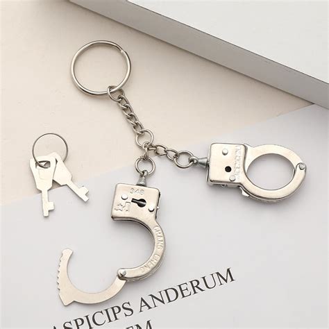 Fashion High Quality Mini Size Handcuffs Keychain Keyring Metal