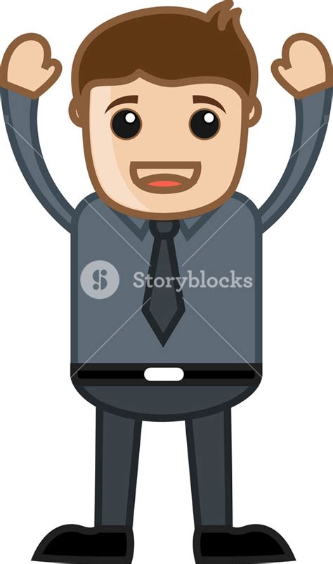Happy Employee Business Cartoon Character Vector Royalty Free Stock