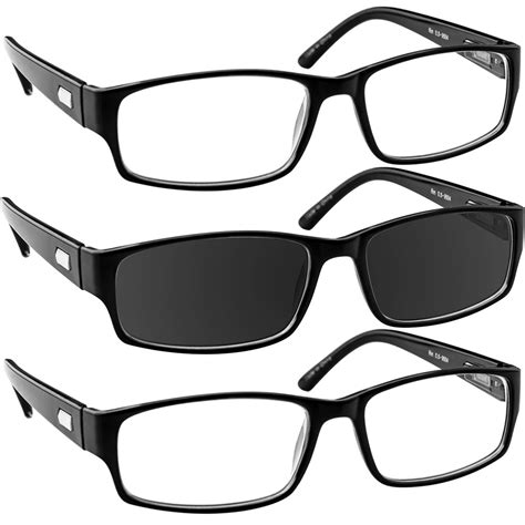 The Professional Reading Glasses Value 3 Pack 2 Black Sun