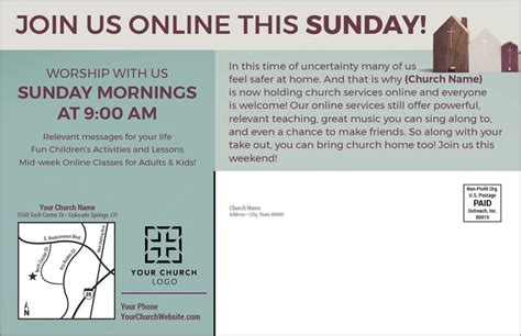 Bring Church Home Postcard Church Postcards Outreach Marketing