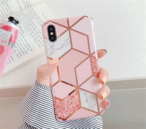 Rose Gold Marble Case For Iphone Xxs Etsy
