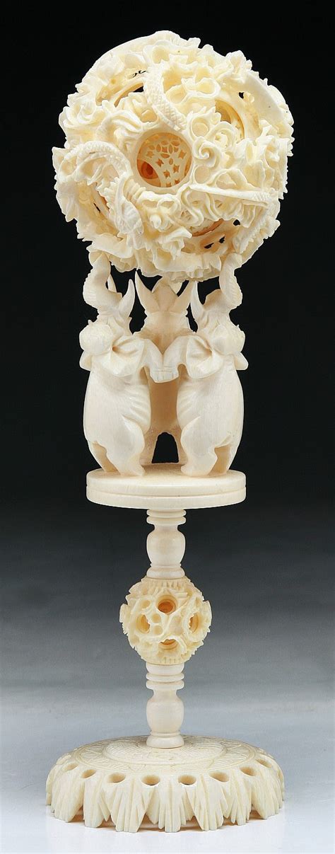 1919 chinese puzzle ball 3d models. A Chinese Antique Ivory Carved Puzzle Ball With Stand