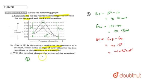 What is the difference between activation energy and enthalpy? Given the following graph. (a) Calculate `Delta H` for the ...