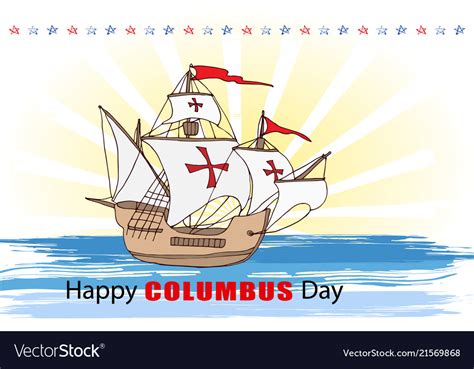 Happy Columbus Day Royalty Free Vector Image Vectorstock