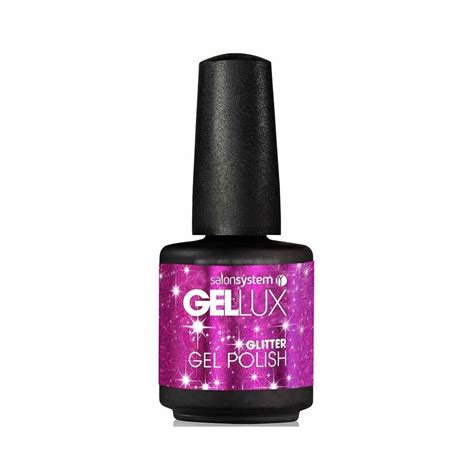 Gellux Profile Luxury Professional Gel Nail Polish Magenta Glitter