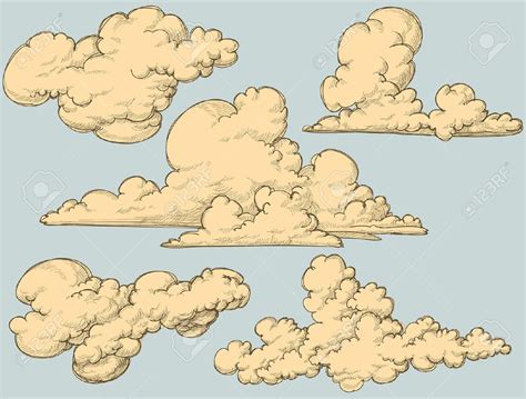 Cloud Illustration Sketch Clouds Hand Drawn Sky Cloudscape Stock