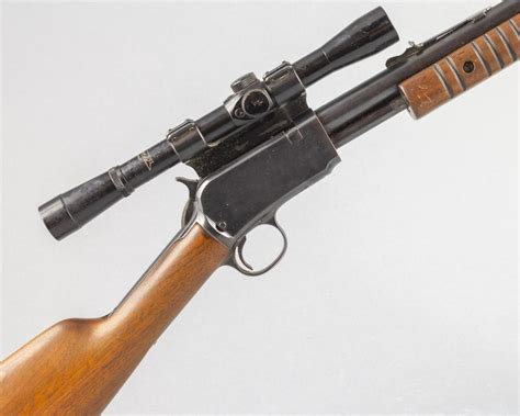 Sold Price Winchester Model A Pump Action Rifle With Scope My Xxx Hot
