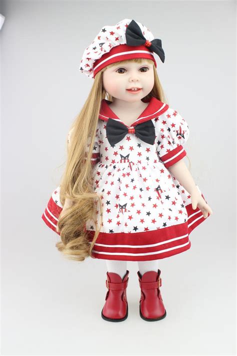 45cm Lifelike Vinyl American Girls Dolls Toddler Baby Toys Girls