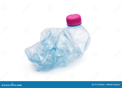 Empty Plastic Water Bottle Scaled For Recycling Isolated On White Background Stock Image