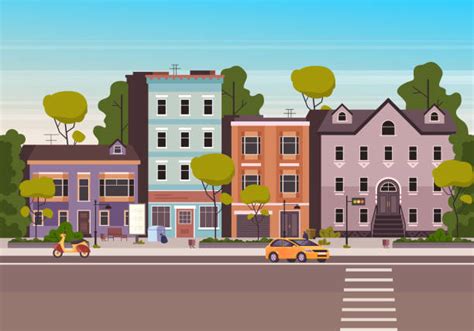 Downtown District Illustrations Royalty Free Vector Graphics And Clip
