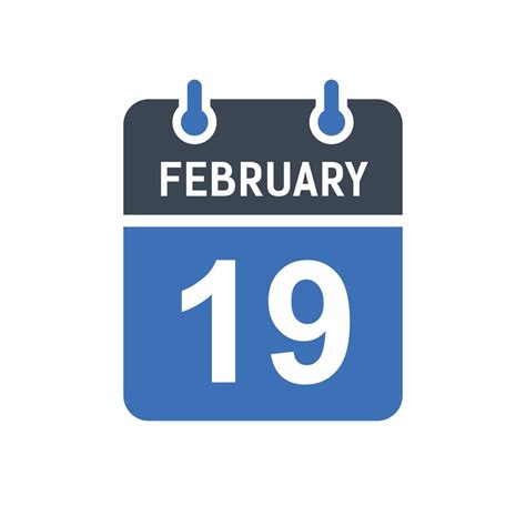 February 19 Calendar Date Icon 5260751 Vector Art At Vecteezy