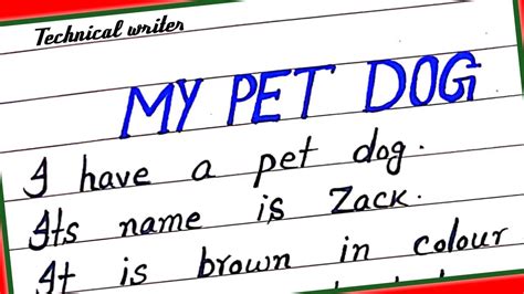 10 Lines Essay On My Pet Dog My Pet Dog Essay Essay On My Pet