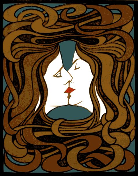 This tutorial will help position characters in a light kiss, useful for comics, romantic illustrations, or your sketchbook. Clipart - Two Girls Kissing