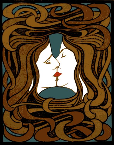 Please, feel free to share these drawing images with your friends. Clipart - Two Girls Kissing