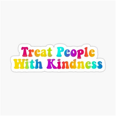 Treat People With Kindness Harry Styles Rainbow Retro Sticker For