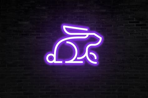 rabbit neon sign neon signs digital design print