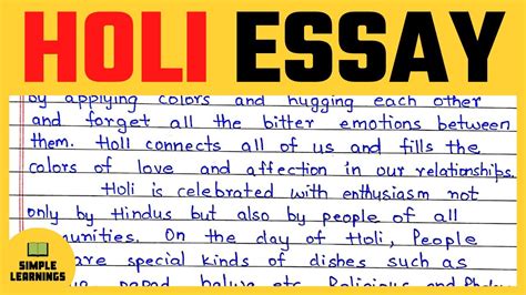 Essay On Holi In English Short Essay On Holi Festival Holi Par