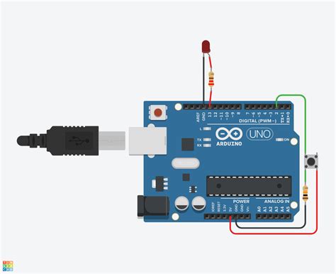 Digital Input With A Pushbutton With Arduino In Tinkercad 7 Steps