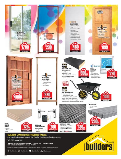 Builders Warehouse 1 - 4 September, 2016. Low Prices