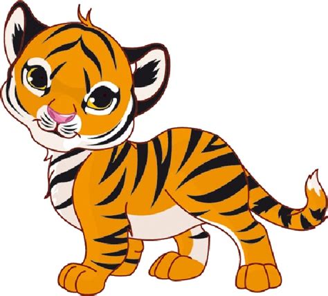 Tiger Cubs Cute Cartoon Animal Images On A Transparent Tiger Clipart