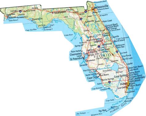 Florida State Map With Counties And Cities