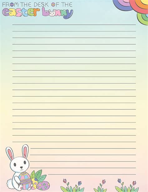 Free Printable From The Desk Of The Easter Bunny Stationery In 