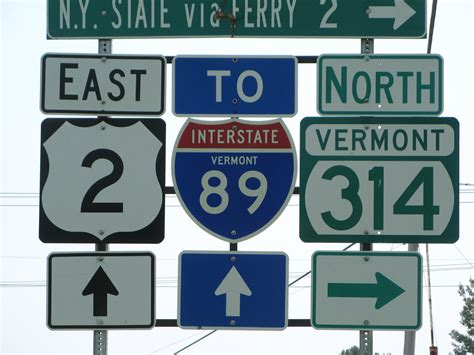 Vermont Interstate 89 State Highway 314 And U S Highway 2