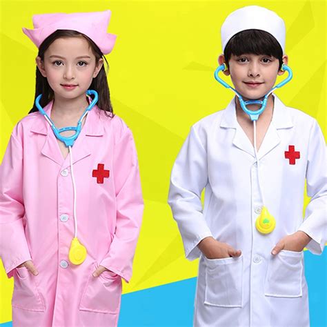 Hot Kids Lab Coat Doctor Nurse Hospital Scientist School Fancy Dress