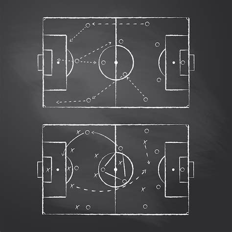 Premium Vector The Tactical Schemes Of The Football Game Are Drawn