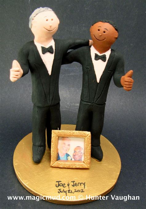 Wedding Cake Topper For Two Gay Grooms Same Sex Wedding Cake Etsy