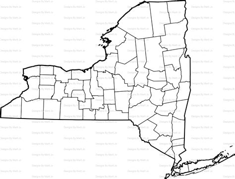 This Blank Map Of The State Of New York Features The Counties Outlined