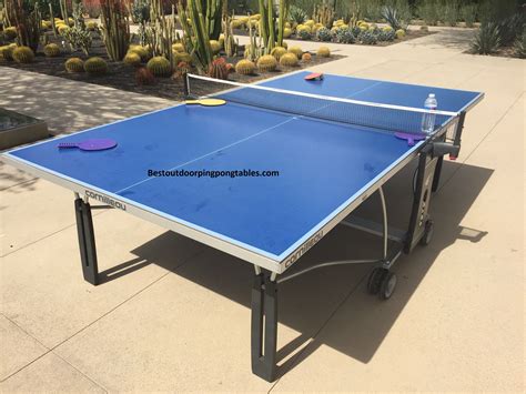 With a cedar base and a top made from cement board (usually used for tile underlayment), this table will hold up for years of fun outside. Outdoor ping pong table - Cornilleau 250S | Ping pong ...