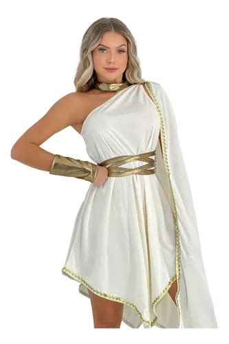 Fantasia Deusa Grega Feminina Adulto Luxo Vestido Parcelamento Sem Juros
