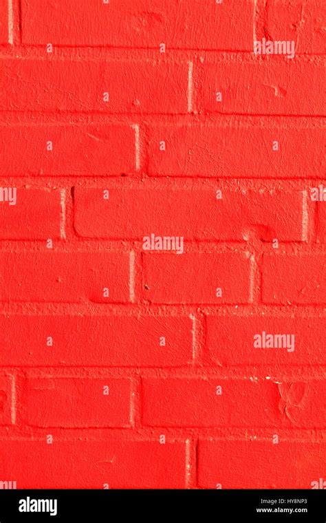 Red Painted Brick Wall Stock Photo Alamy