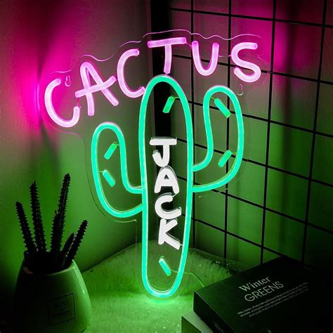Cactus Jack Neon Sign Dimmer Neon Signs For Wall Decor