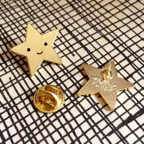 Gold Star Pin Gold Star Enamel Pin Gold Star Lapel Pin Etsy