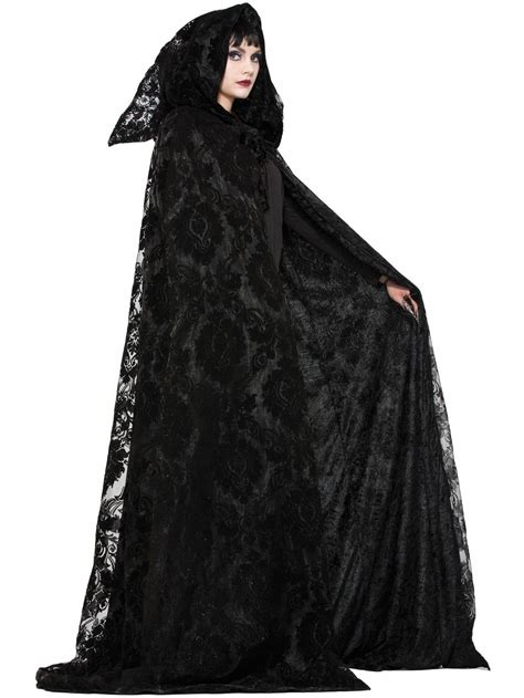 Witche And Wizard Midnight Cloak Fashion Black Cape Costume Cosplay Dress