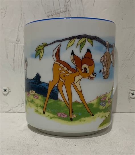 Vintage Disney Bambi Coffee Cup Mug Disneyland Walt Disney Etsy