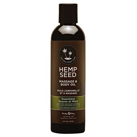 earthly body hemp seed massage and body oil guavalava 8 fl oz beauty and personal care