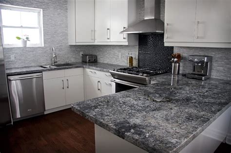 Dark Gray Quartz Countertops Contemporary Kitchen Date Granite