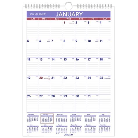 At A Glance Pm228 12 X 17 Monthly January 2021 December 2021 Wirebound Wall Calendar