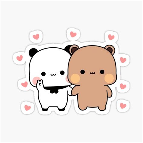 Panda Bear Love Sticker By Dev Ilyass Redbubble