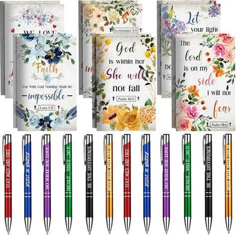 Roeni Christian Gifts 24pcs Verse Bible Notebooks And Inspirational