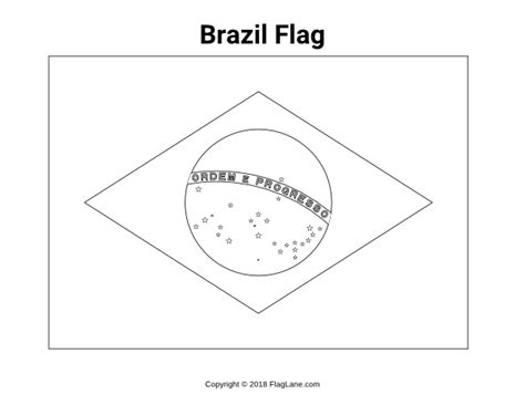 Free Brazil Flag Coloring Page