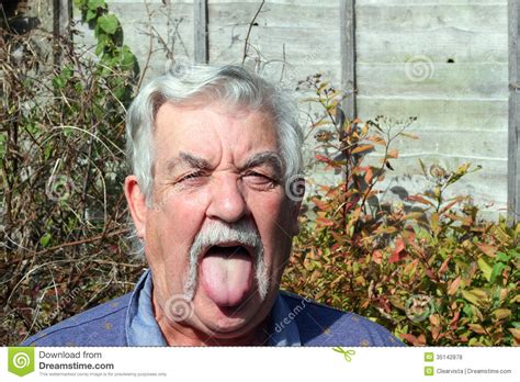 Elderly Mans Tongue Stock Photo Image Of Elderly