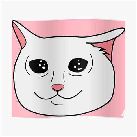 Sad Cat Meme Poster By Theredcat Redbubble