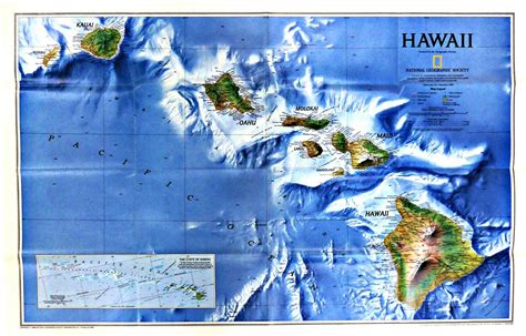 1995 9 September Rediscovering Hawaii Hi National Geographic Map Euc