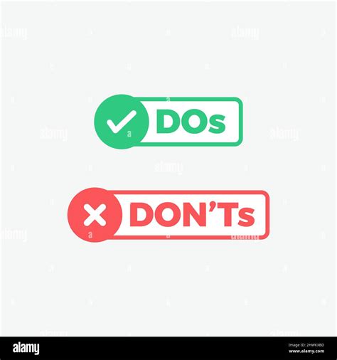 Dos And Don Ts Flat Vector Icon Set Stock Vector Image Art Alamy